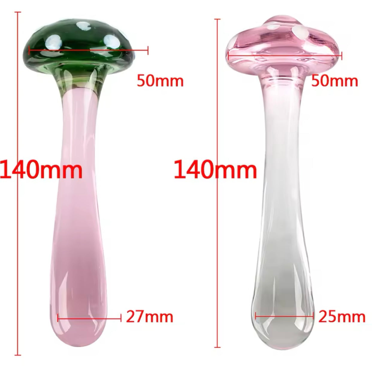 Dilatatore anale forma di fungo 14 cm Vetro Borosilicato