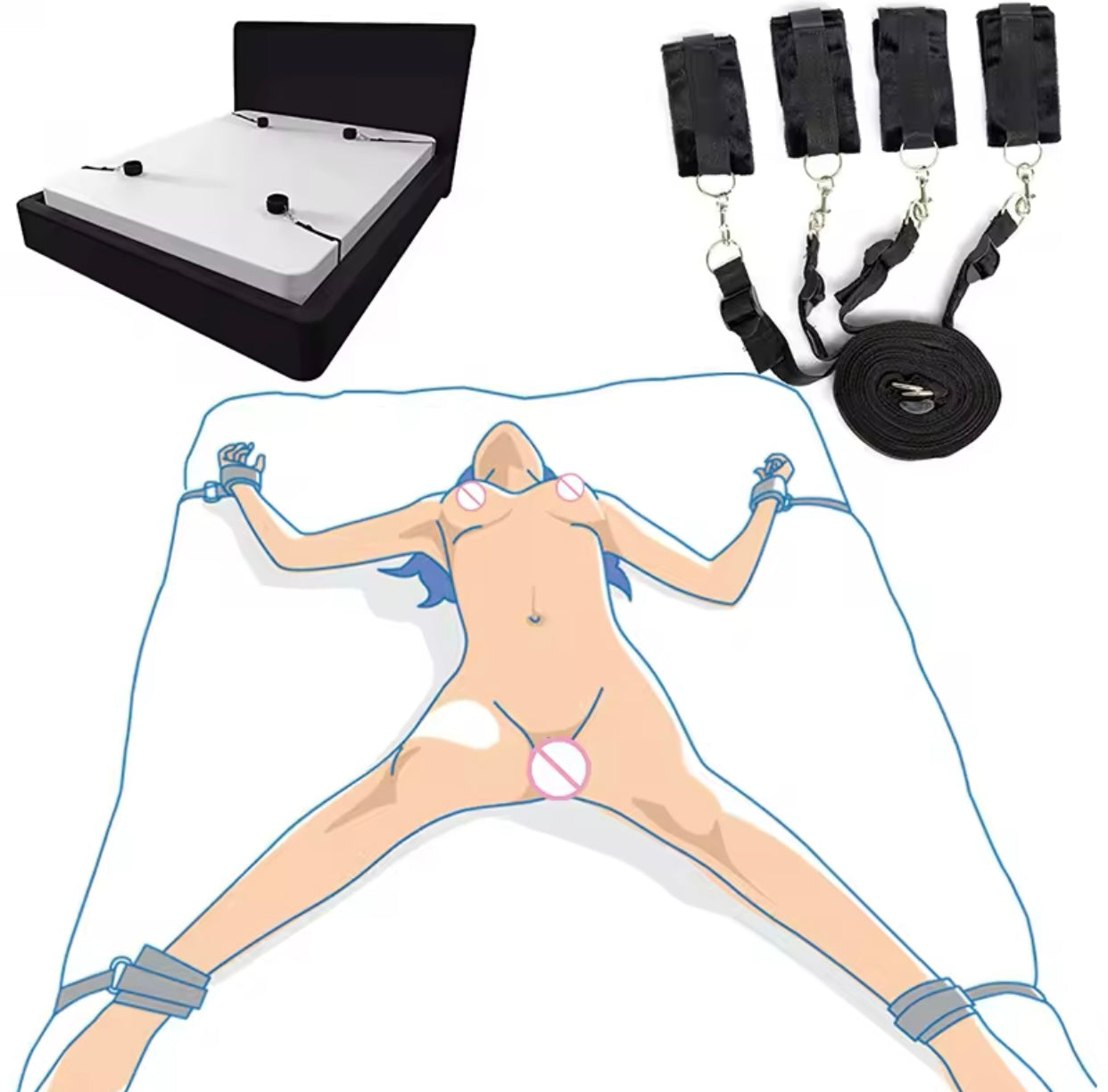 Rete Composta da Fasce da Letto BDSM Bondage